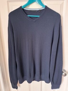 Mens Greyson Merino Wool Blend V Neck Lightweight Pullover Golf Sweater XL